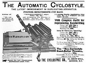 1899 Automatic Cyclostyle OM.jpg (24664 bytes)